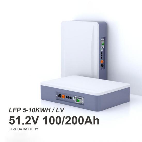 wandmontierte 51,2 V 100 Ah LiFePO4-Lithium-Energiespeicherbatterien
        